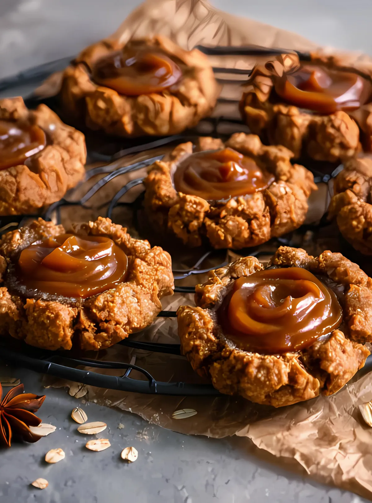 Cooling rack caramel cookies