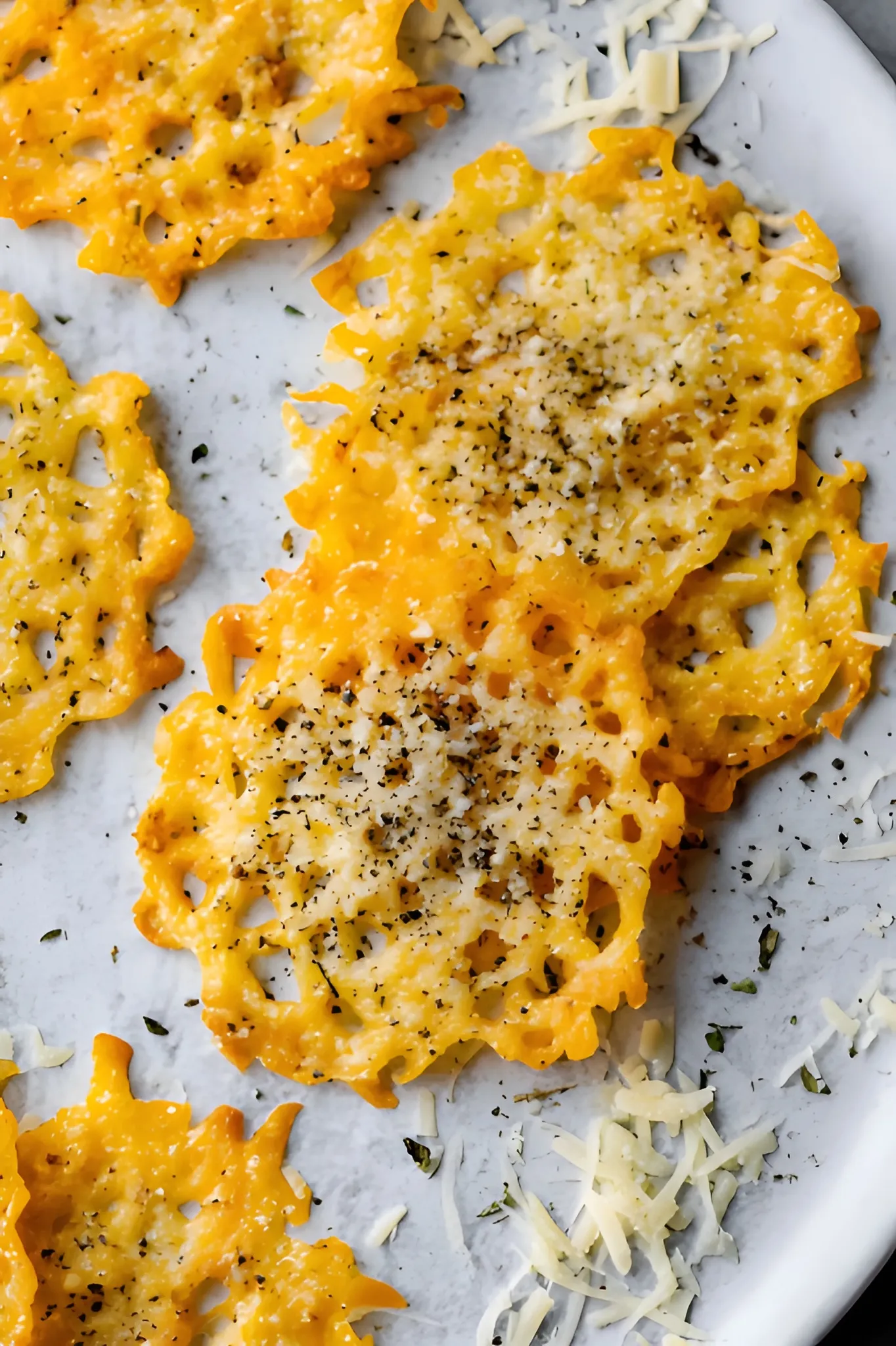 Crispy cheese chips plate