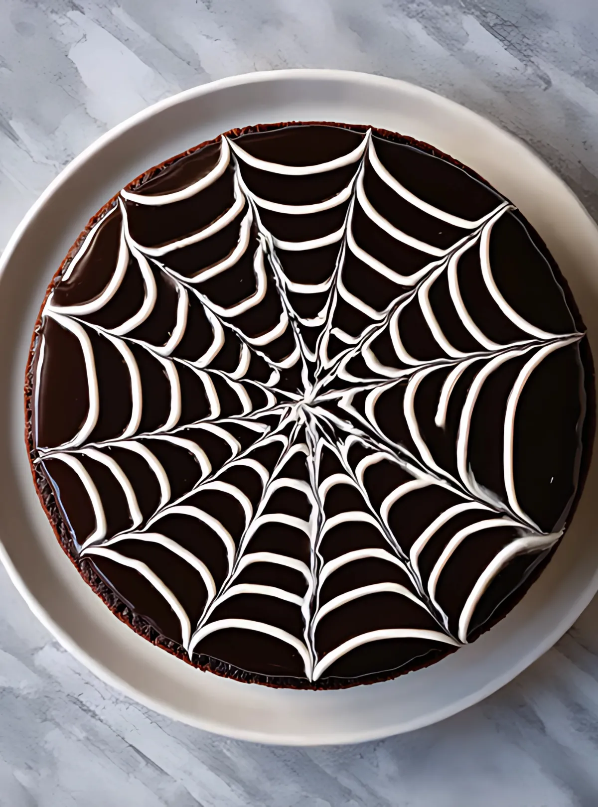 Finished spiderweb brownie pattern