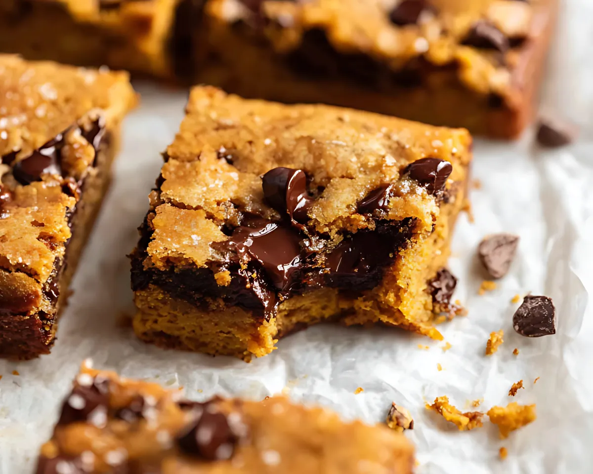 Gooey chocolate pumpkin blondie