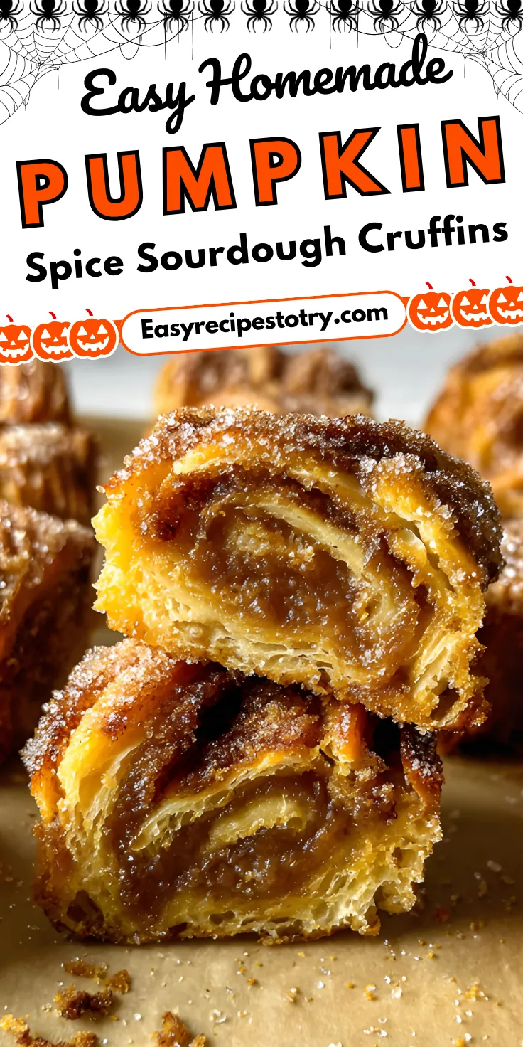 Mini Brown Butter Pumpkin Spice Sourdough Cruffins recipe