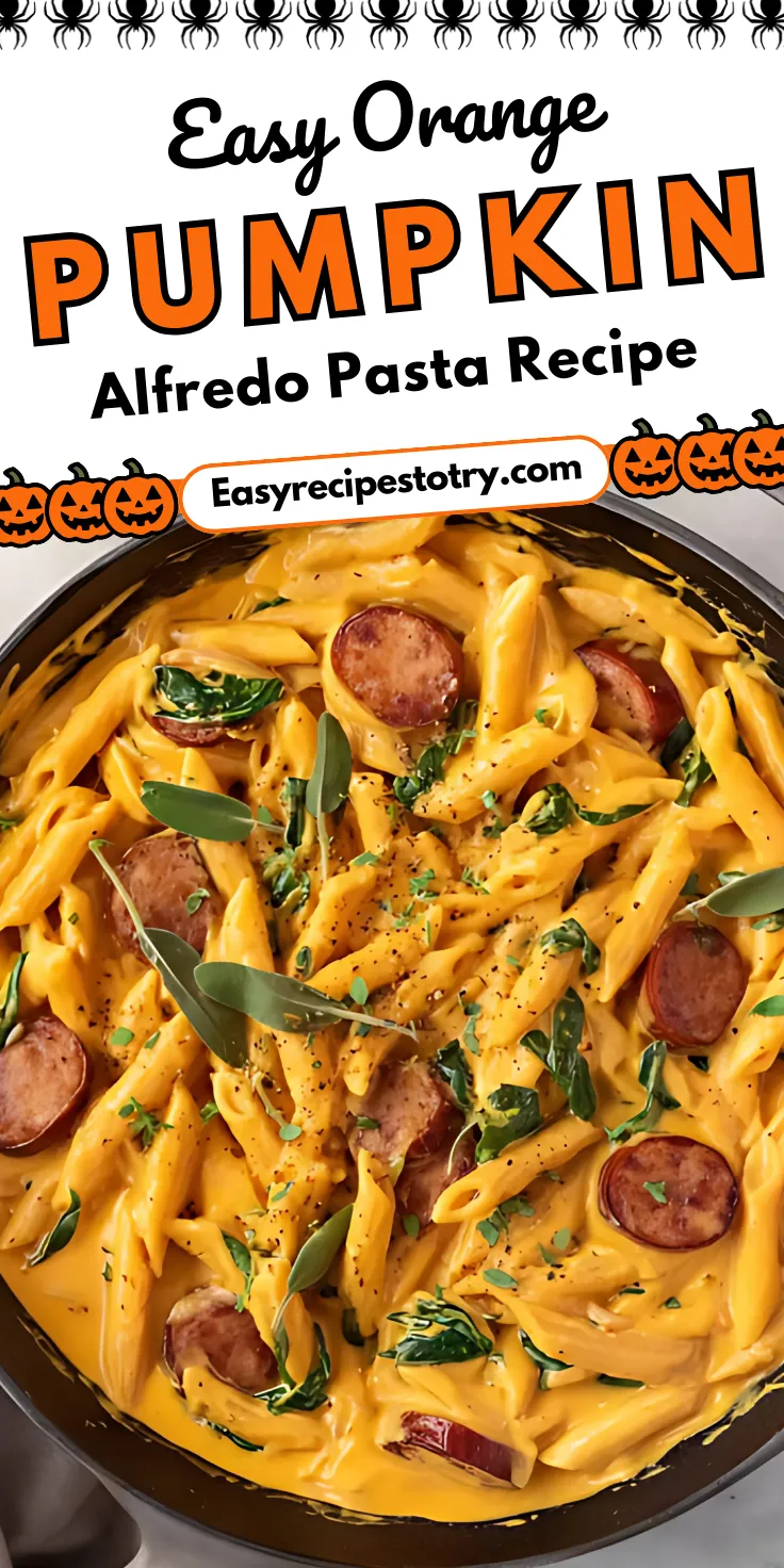 Orange Pumpkin Alfredo Pasta recipe