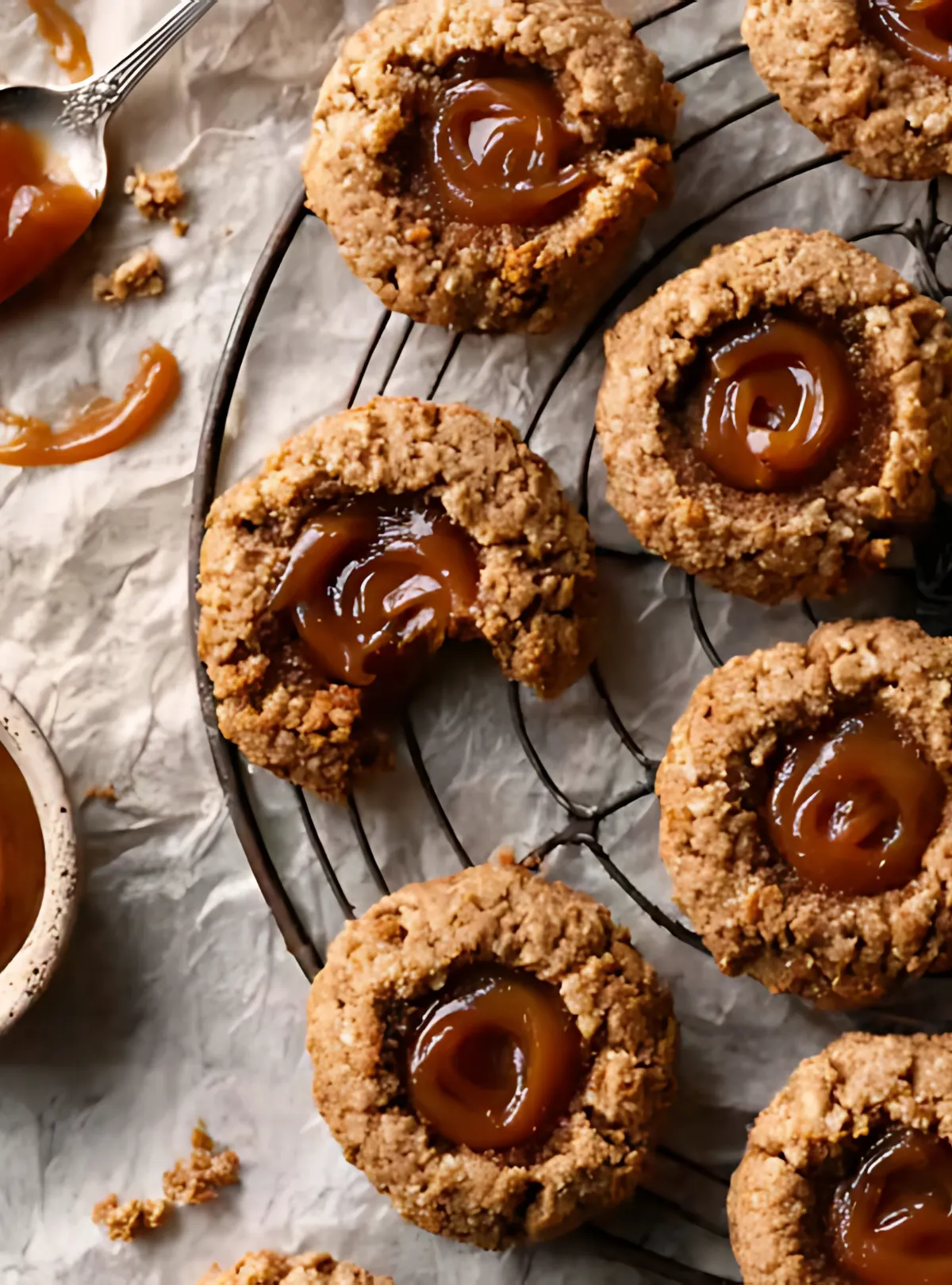 Parchment rack pumpkin cookies