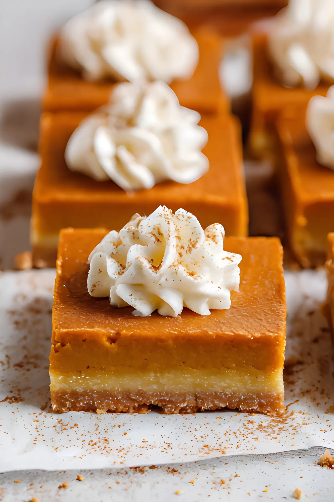 Pumpkin bar with cream
