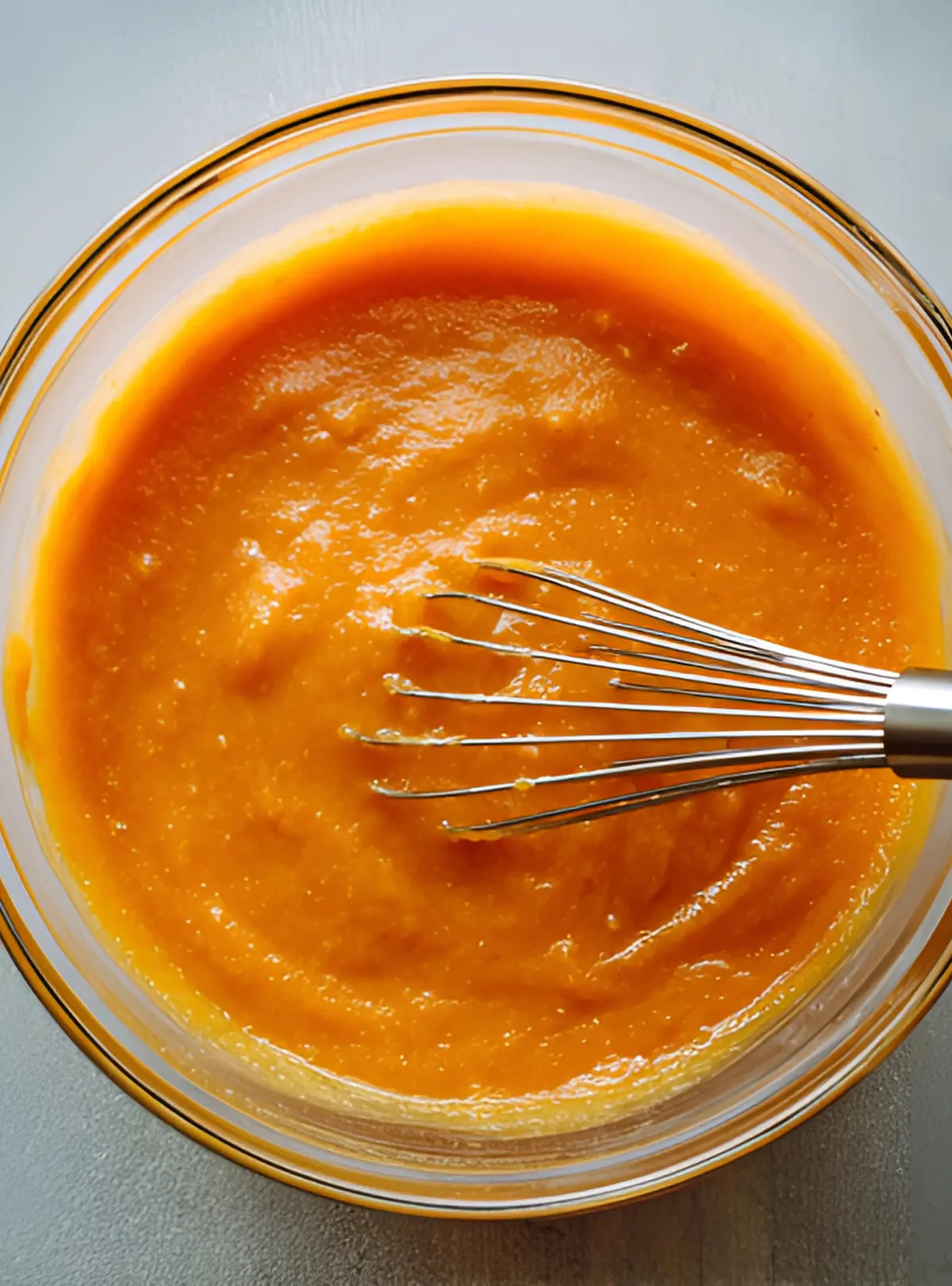 Pumpkin batter with whisk