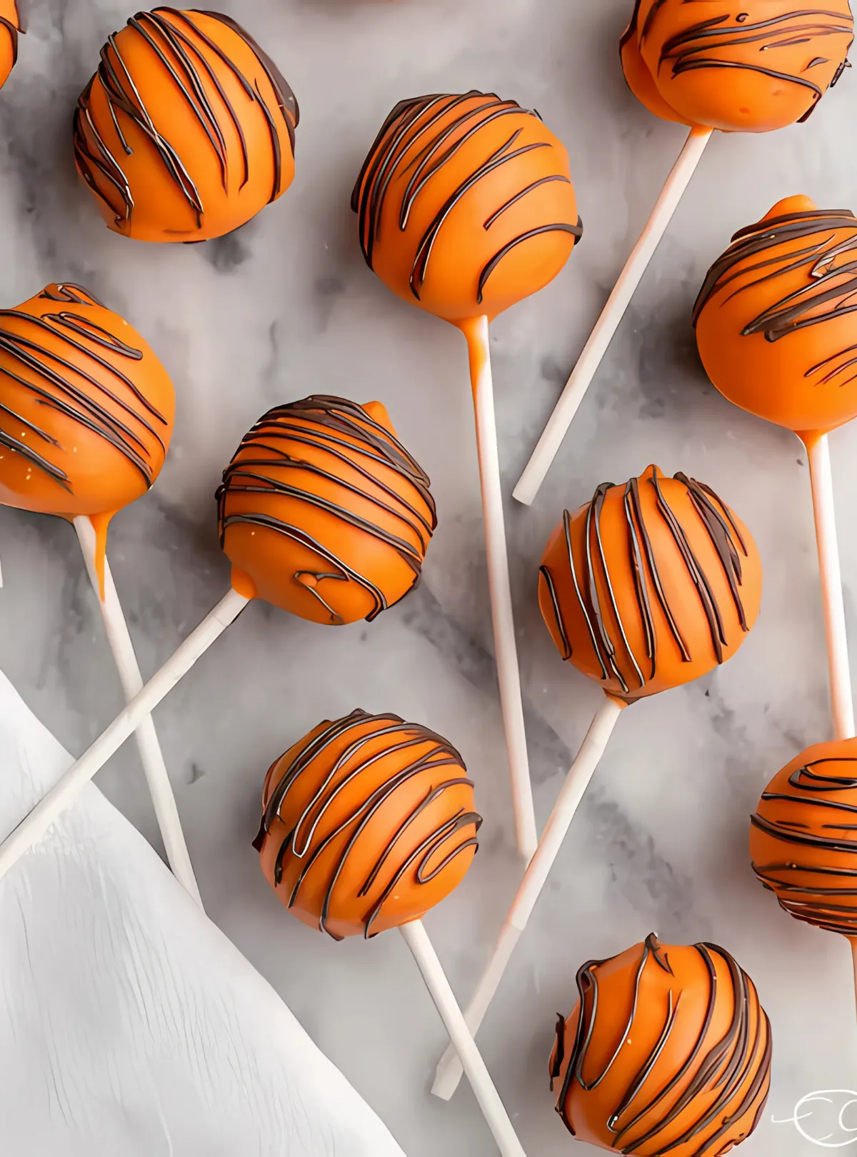 Pumpkin cake pops flatlay