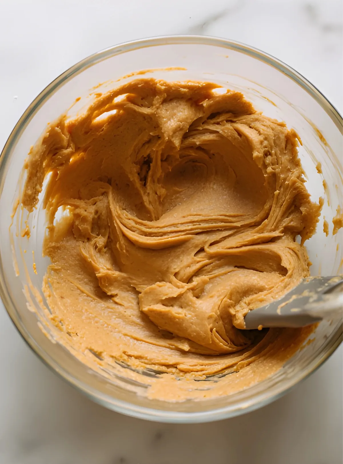 Pumpkin cookie dough mixed