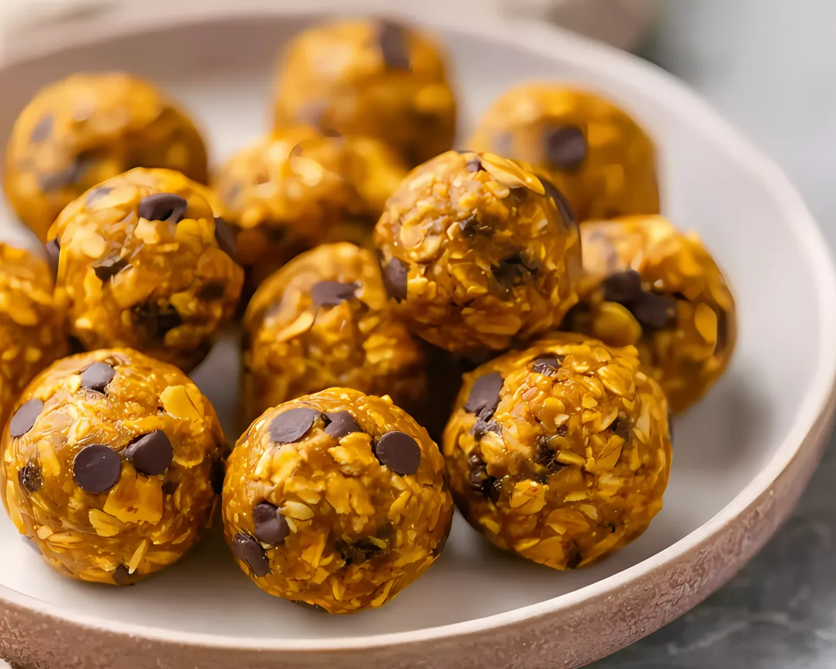 Pumpkin energy balls closeup