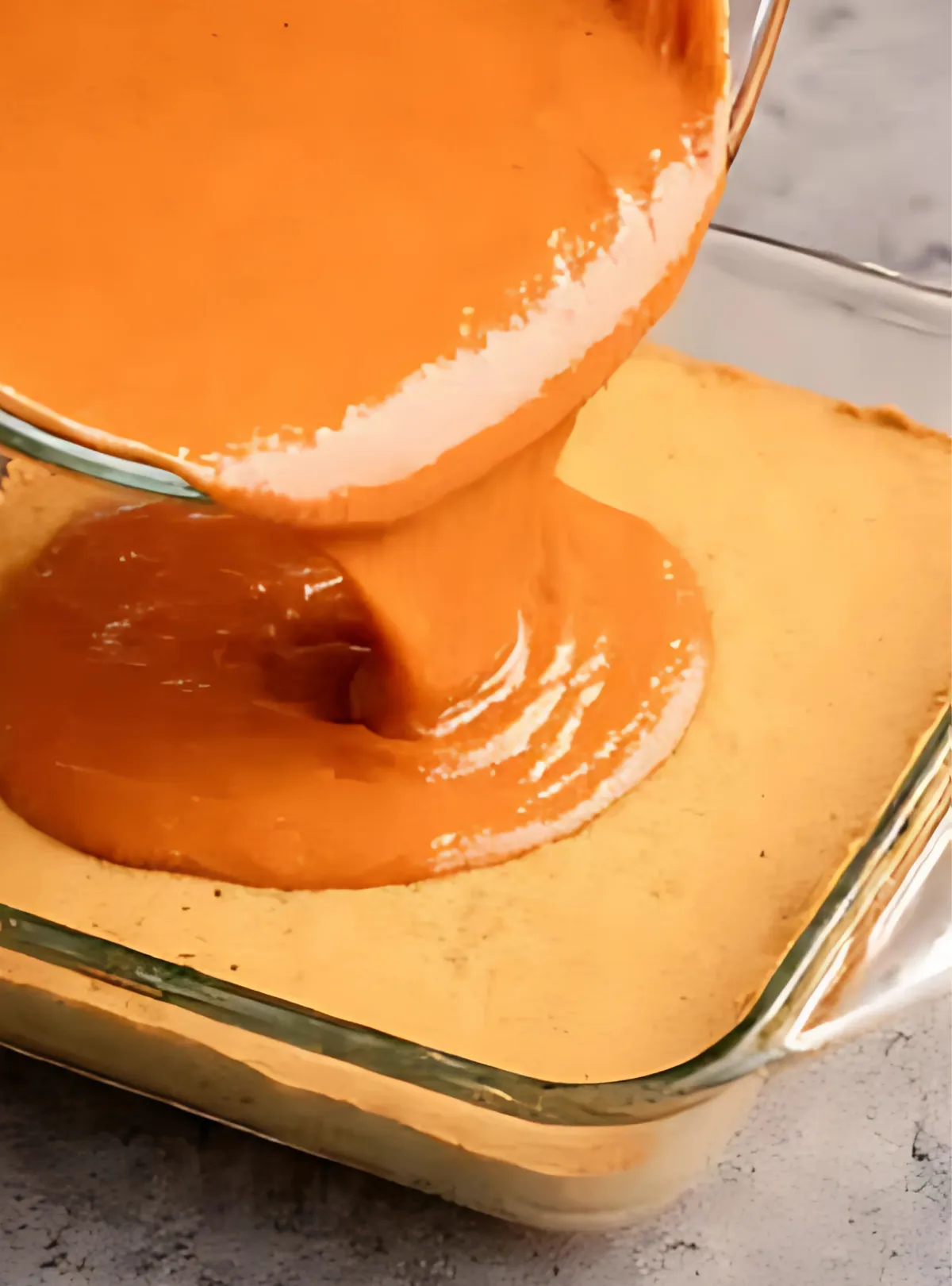 Pumpkin filling poured