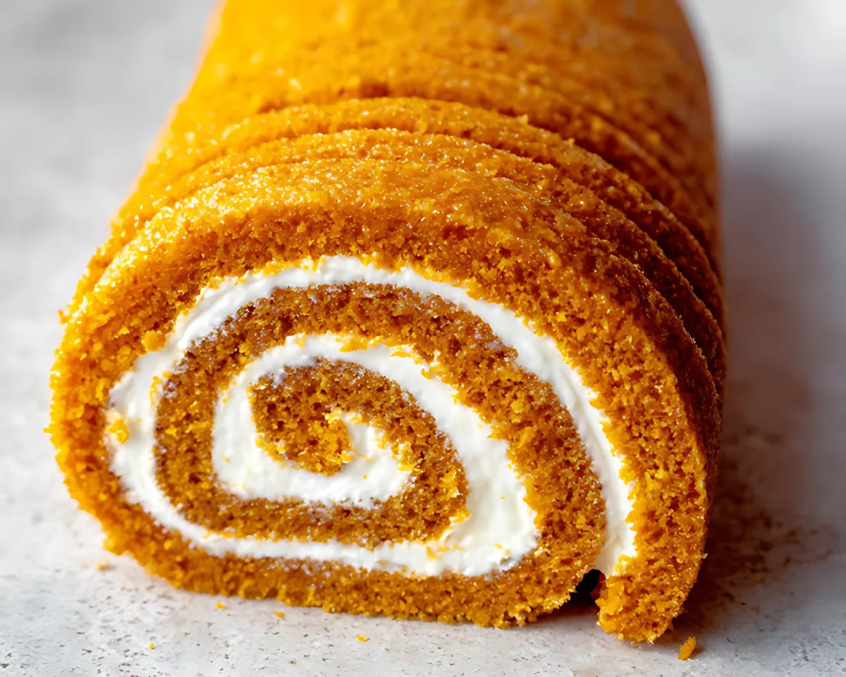 Pumpkin roll close swirl