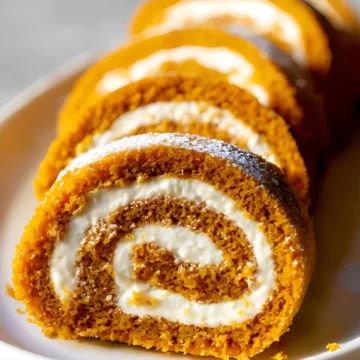 Pumpkin roll slices plate