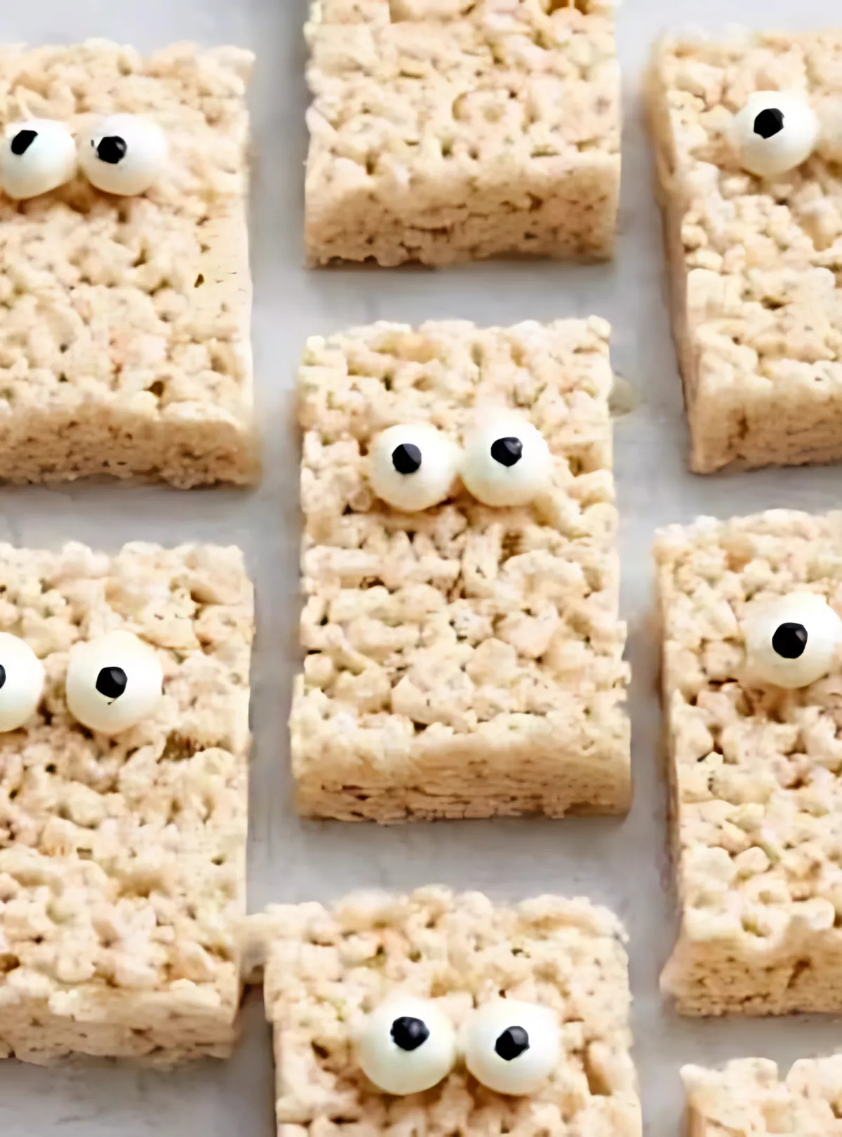 Rice krispie with eyes