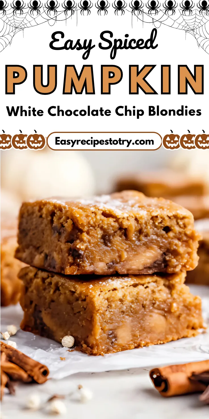 Spiced Pumpkin White Chocolate Chip Blondies recipe