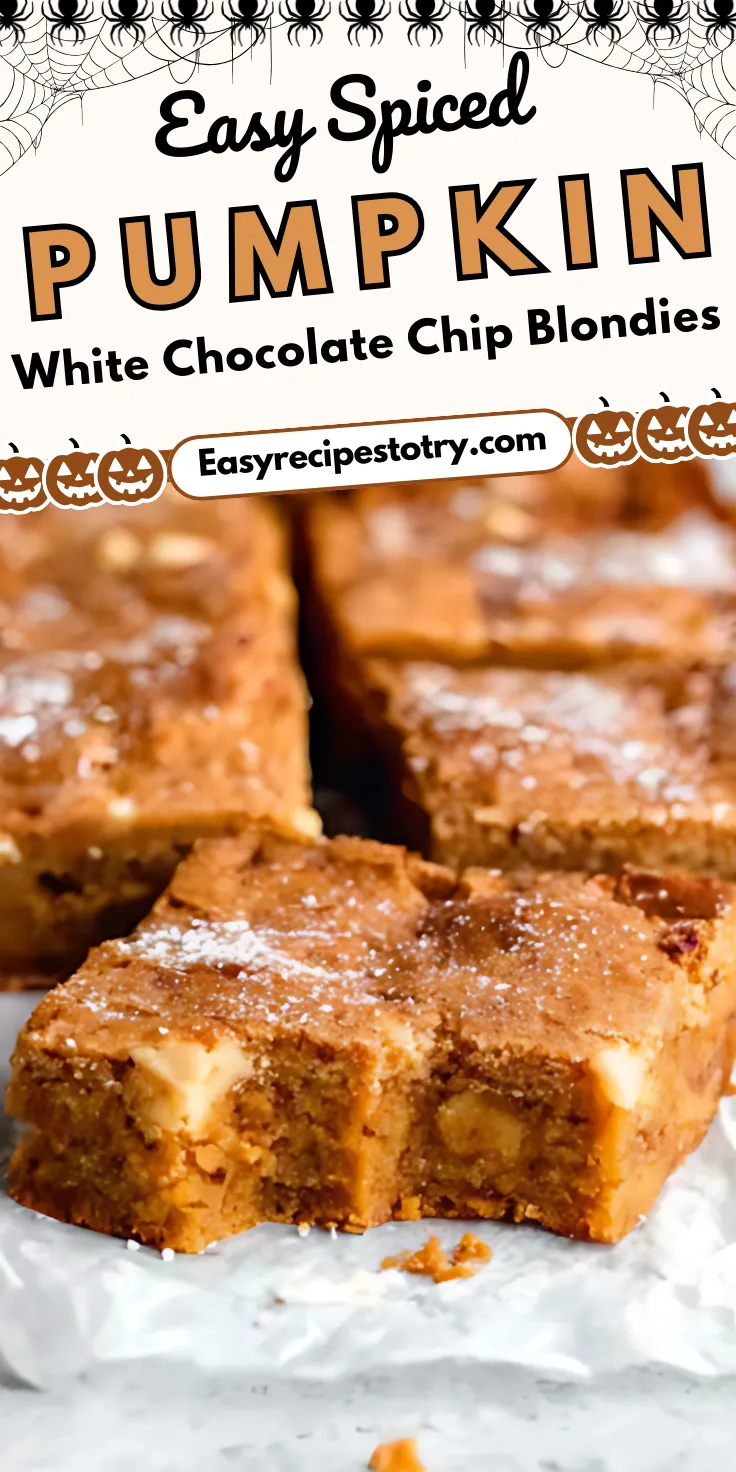 Spiced Pumpkin White Chocolate Chip Blondies