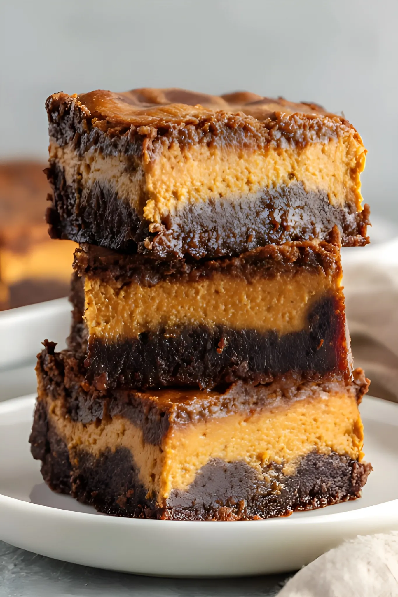 Stack of pumpkin brownies