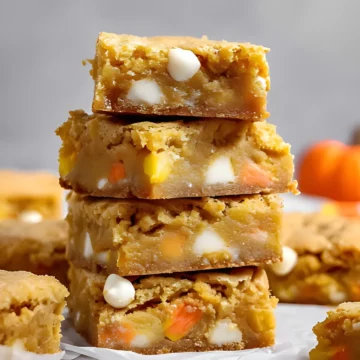 Stacked blondies closeup