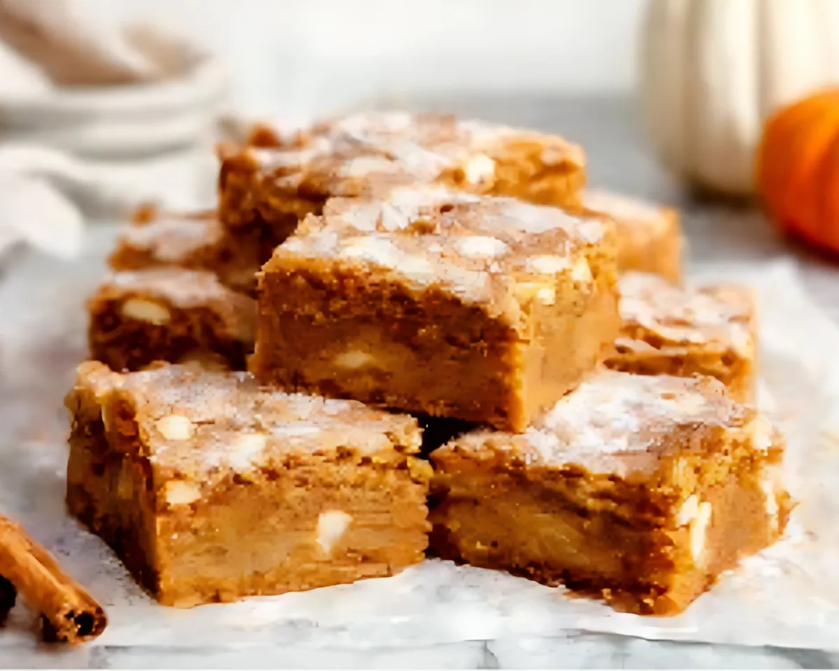 Stacked pumpkin blondies
