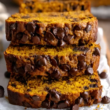 Stacked pumpkin chip bread