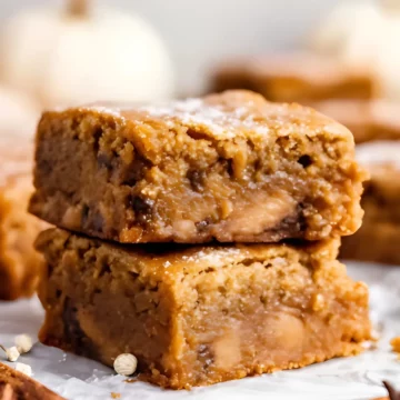 Two blondies stacked