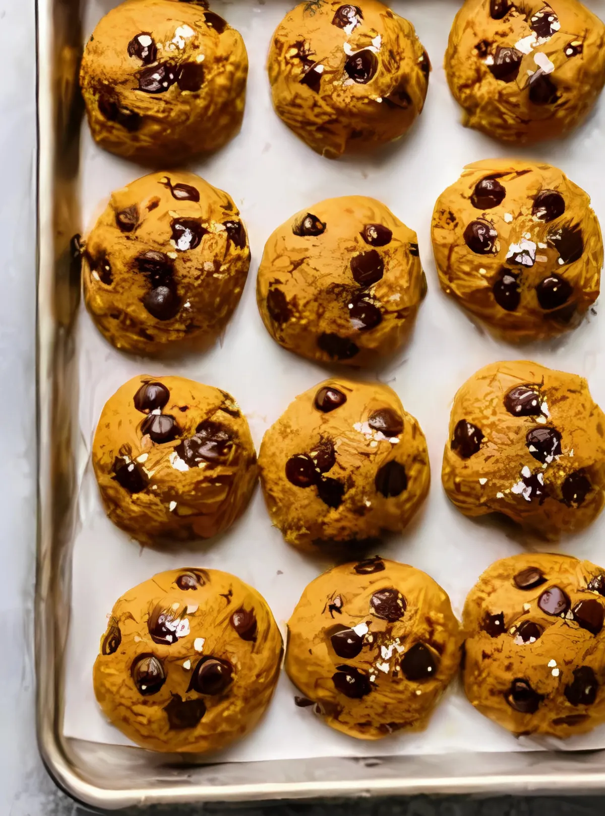 baked pumpkin cookies tray
