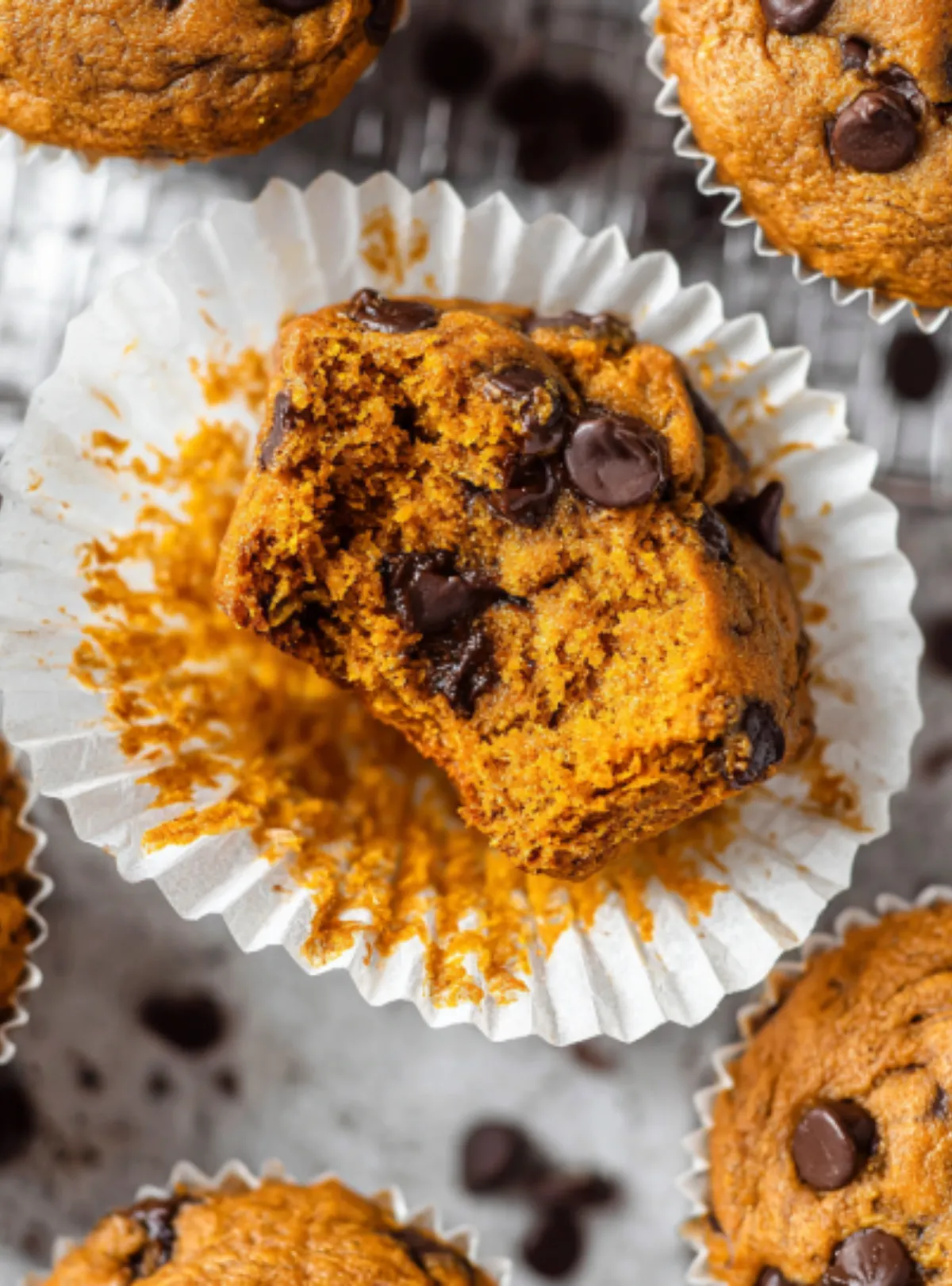 bitten muffin on liner