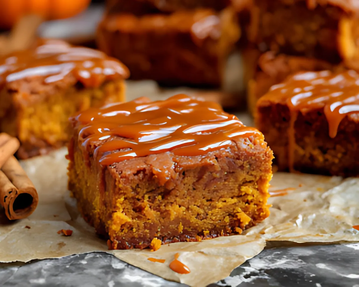 caramel pumpkin blondie square