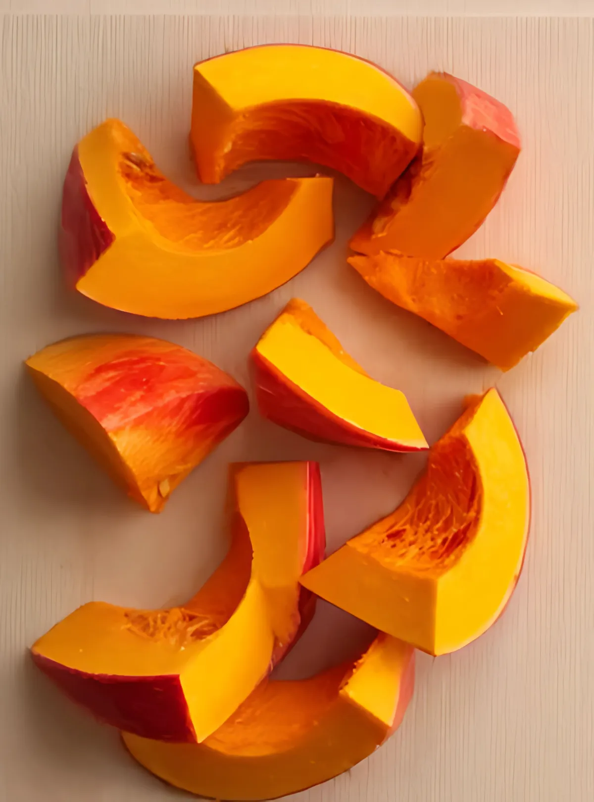 fresh pumpkin wedges board