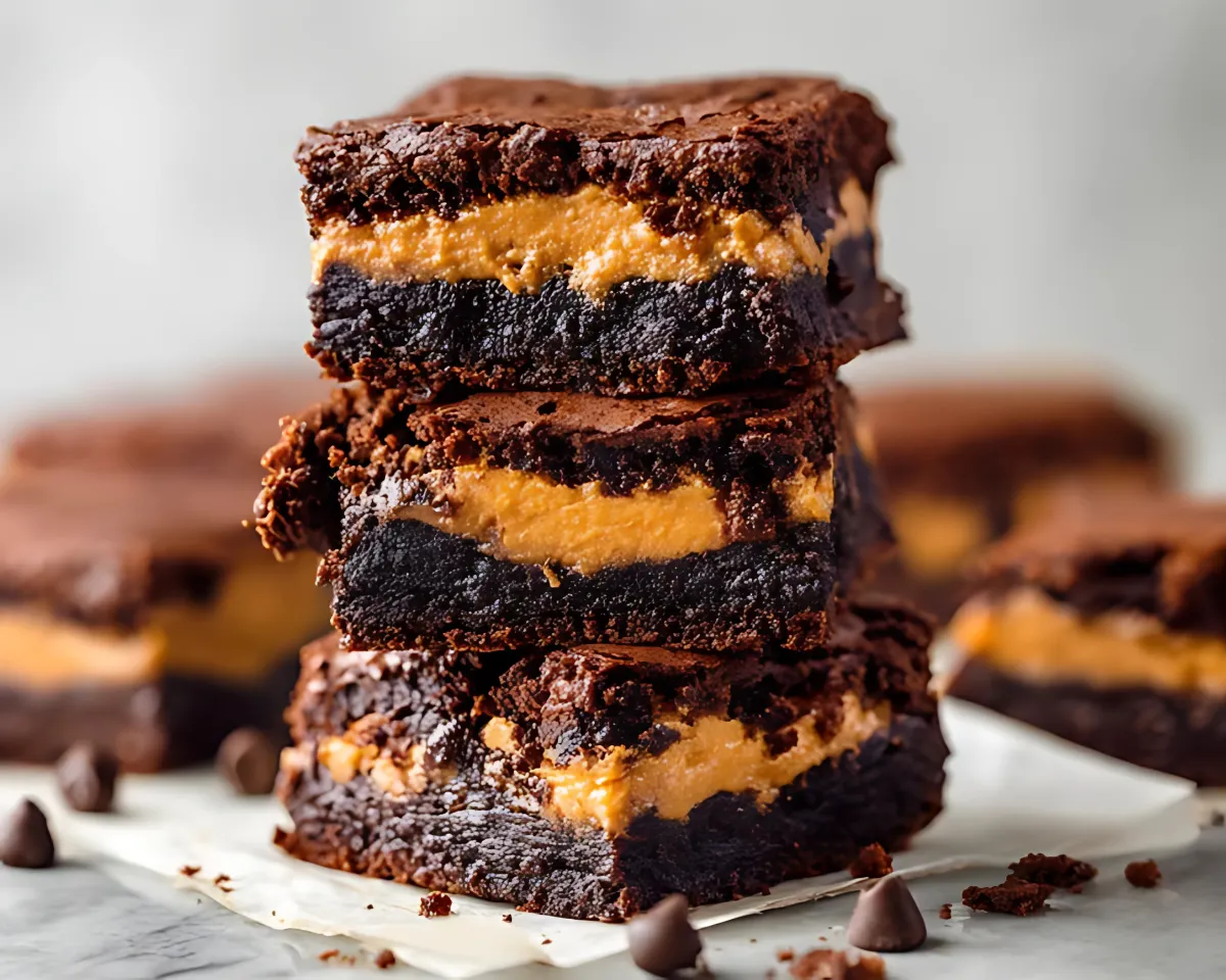 fudgy pumpkin brownie stack