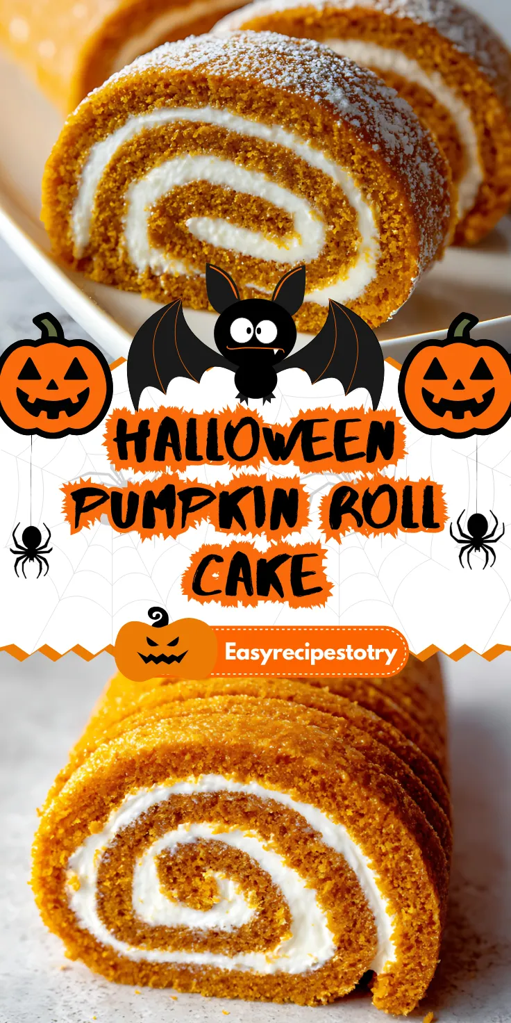 hALLOWEEN Pumpkin Roll Cake