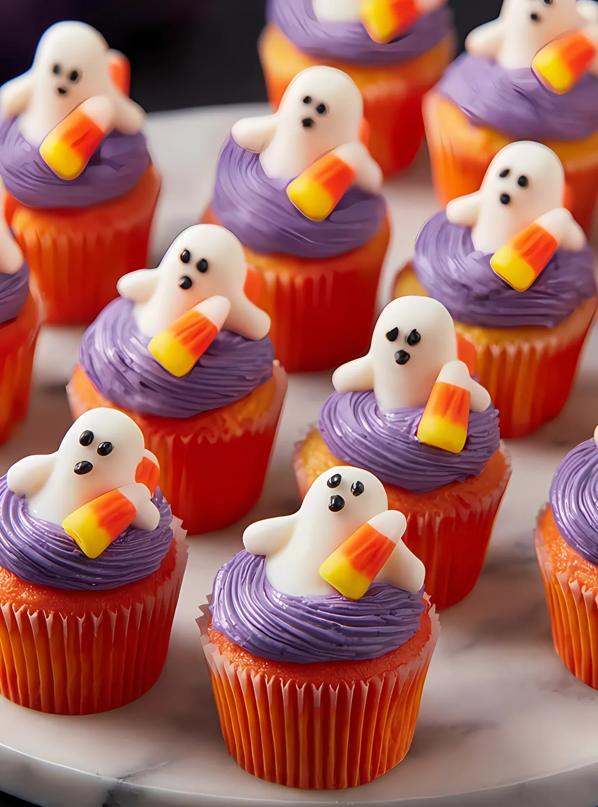 halloween ghost swirl cupcakes