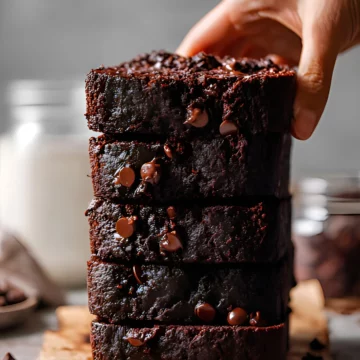 hand stacking chocolate slices