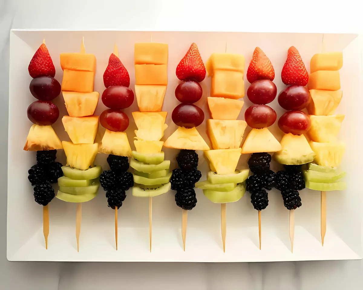pineapple kiwi blackberry kabobs