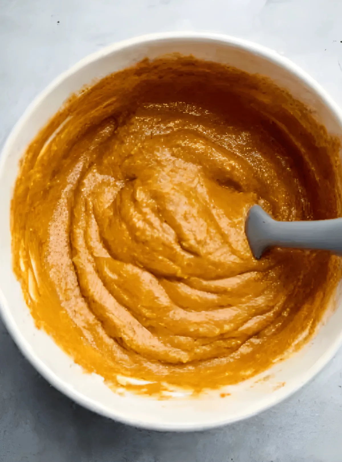 pumpkin batter in bowl