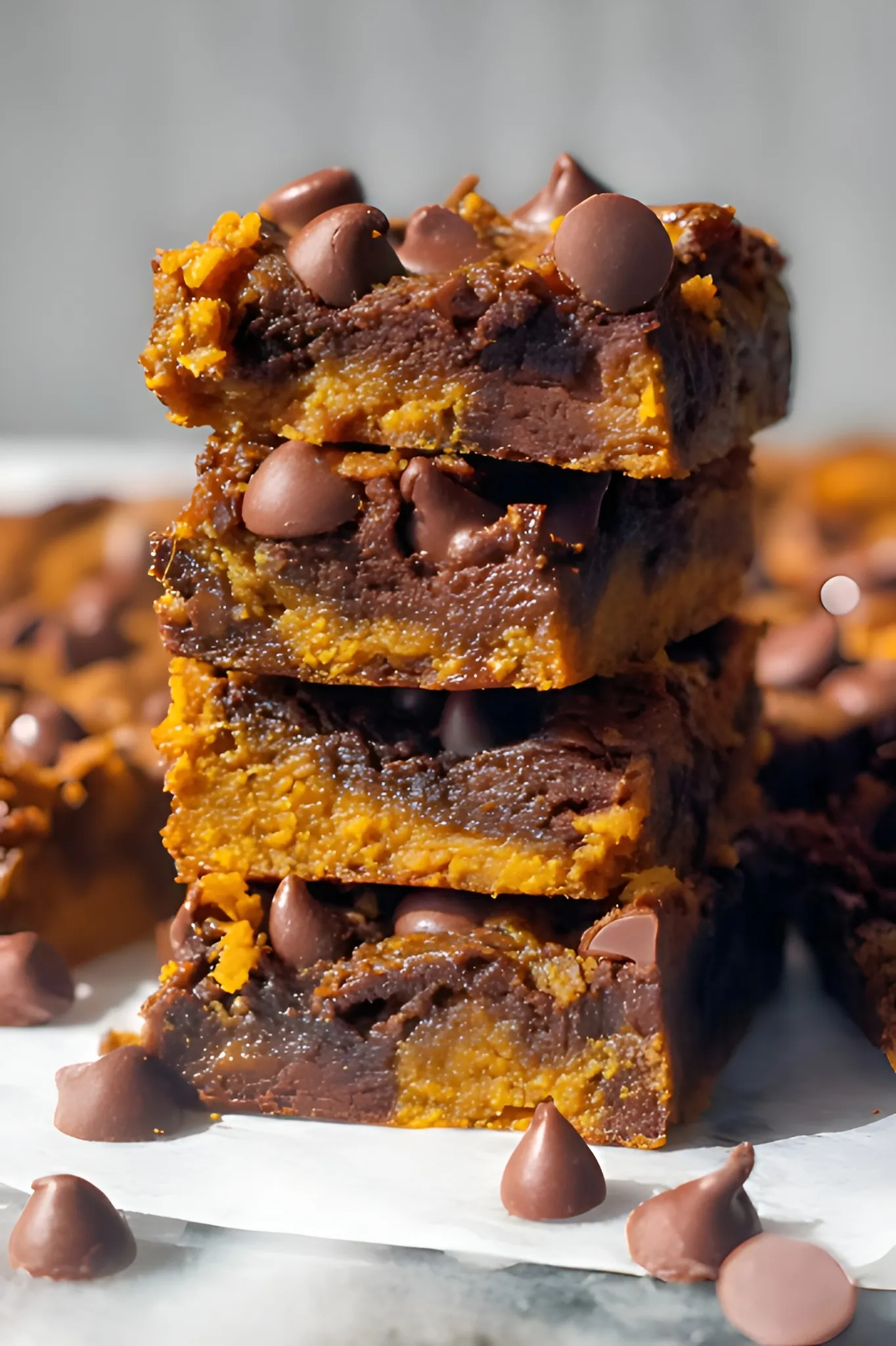 pumpkin chickpea blondie stack