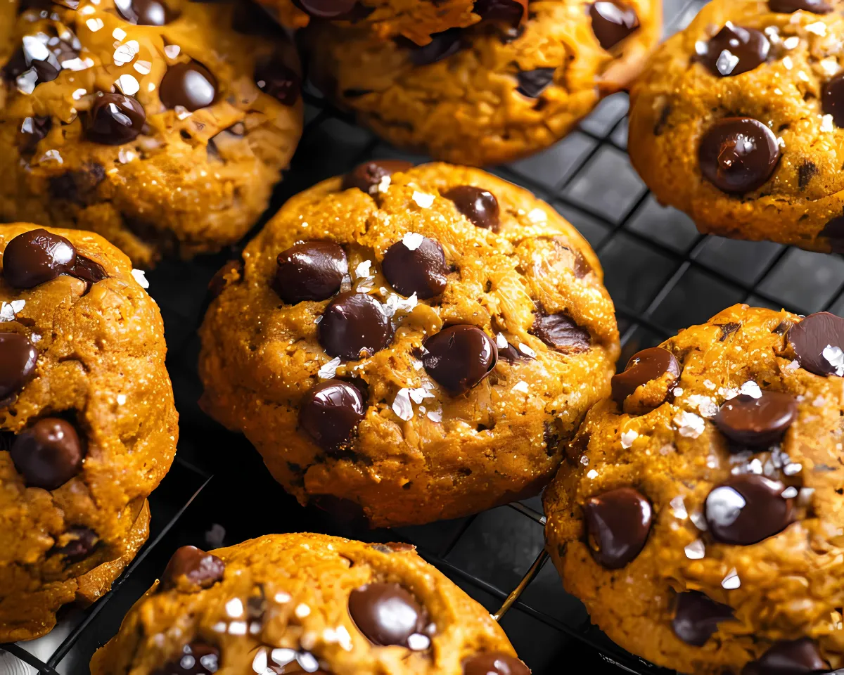 pumpkin chip cookies closeup