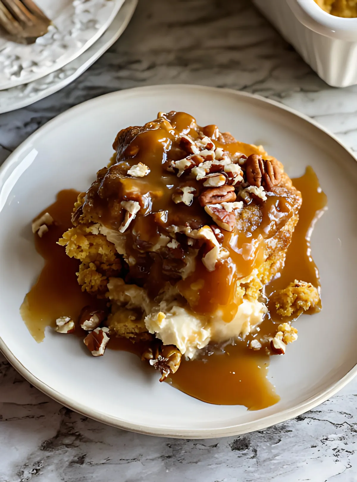 pumpkin cobbler pecan drizzle
