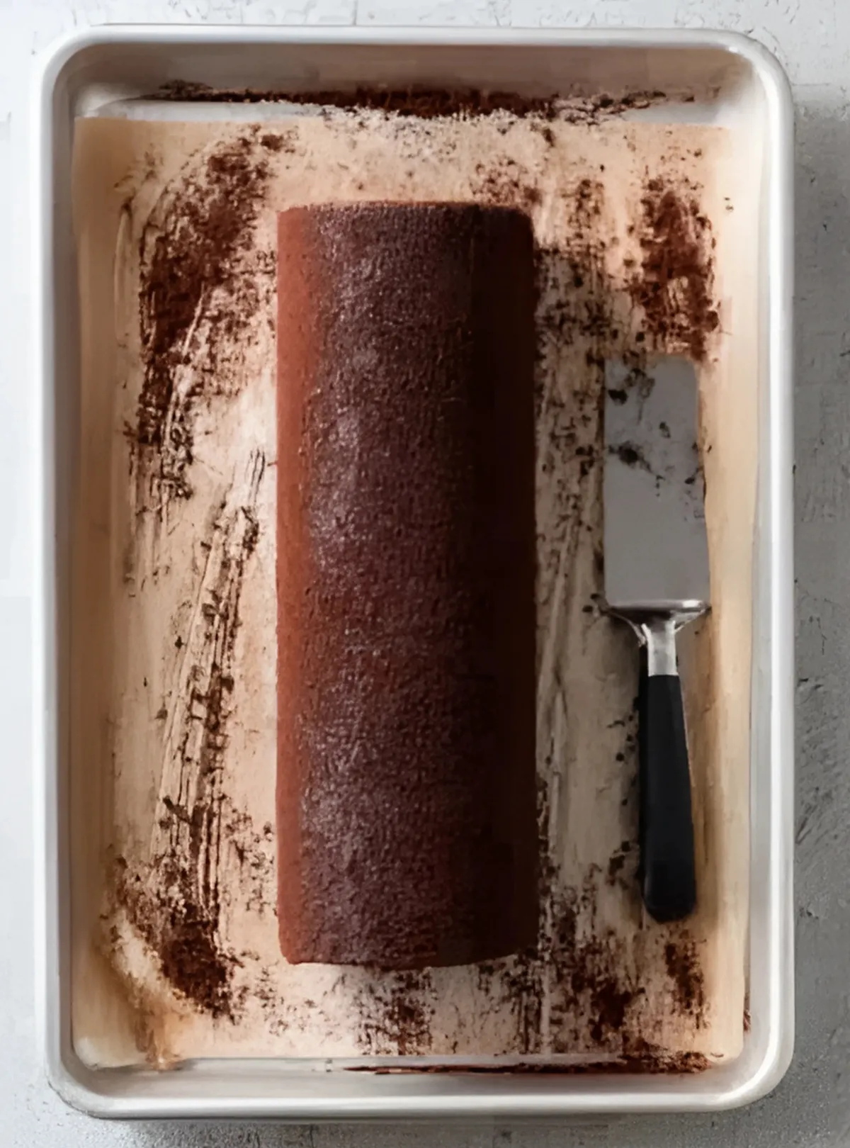 rolled cake parchment tray