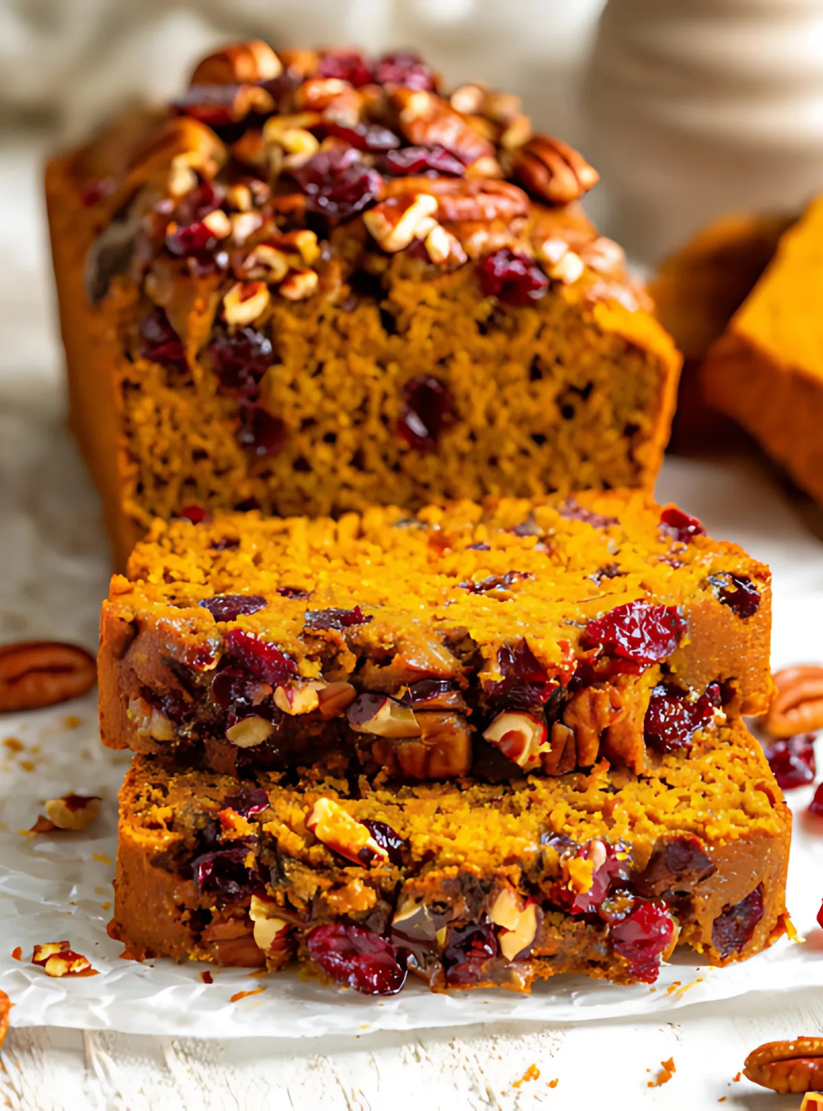 sliced pumpkin cranberry