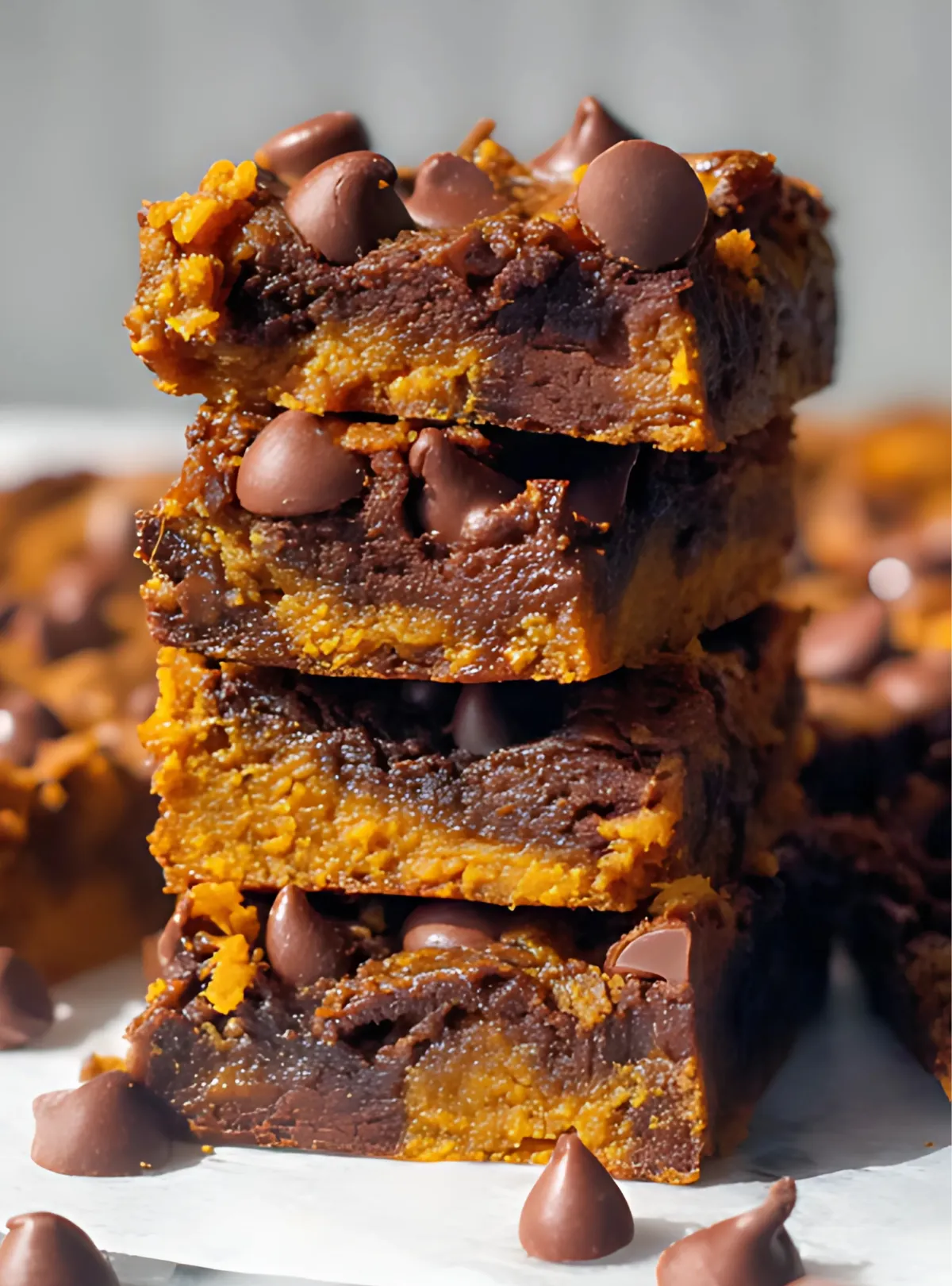 stacked pumpkin blondie bars