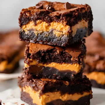 stacked pumpkin brownie squares