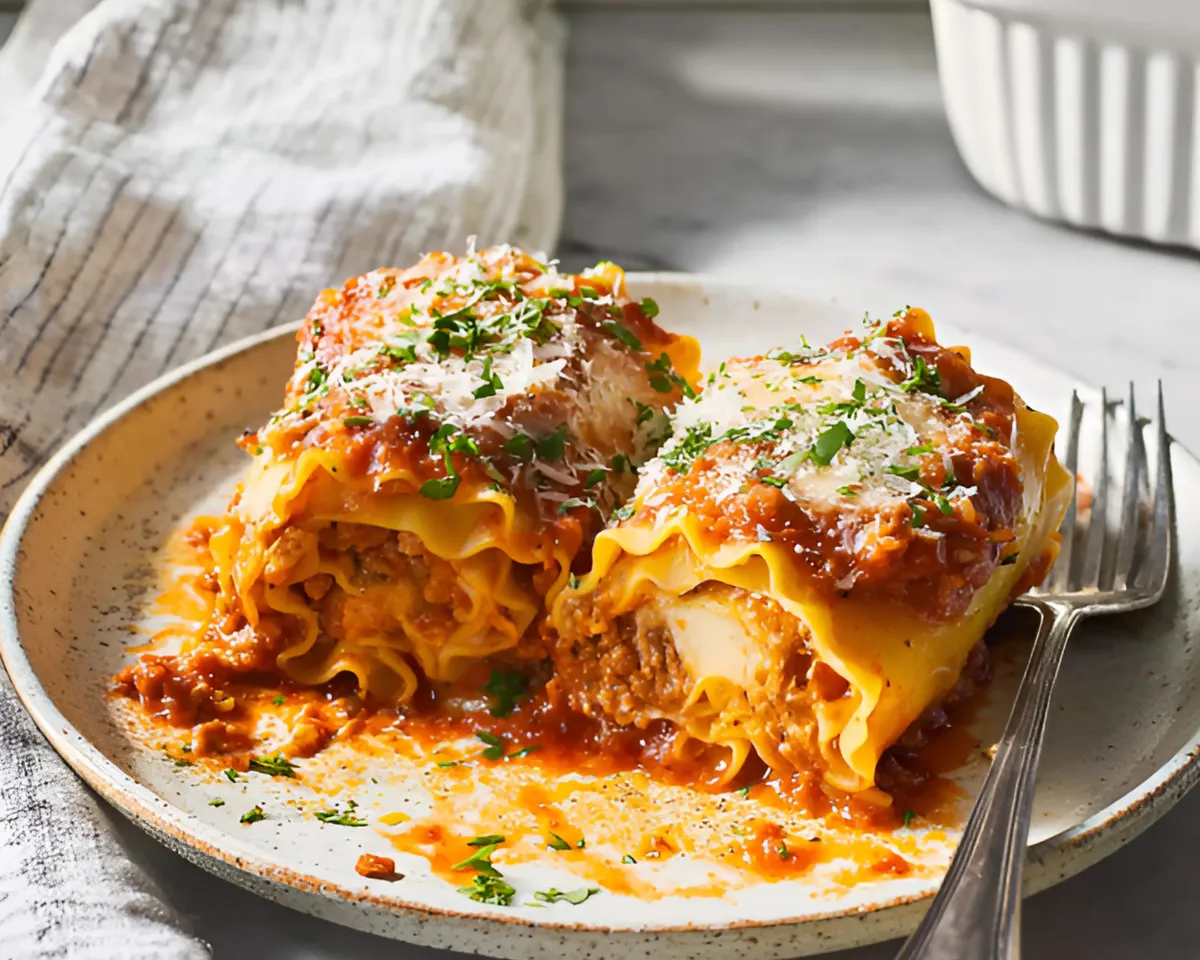 two lasagna roll ups