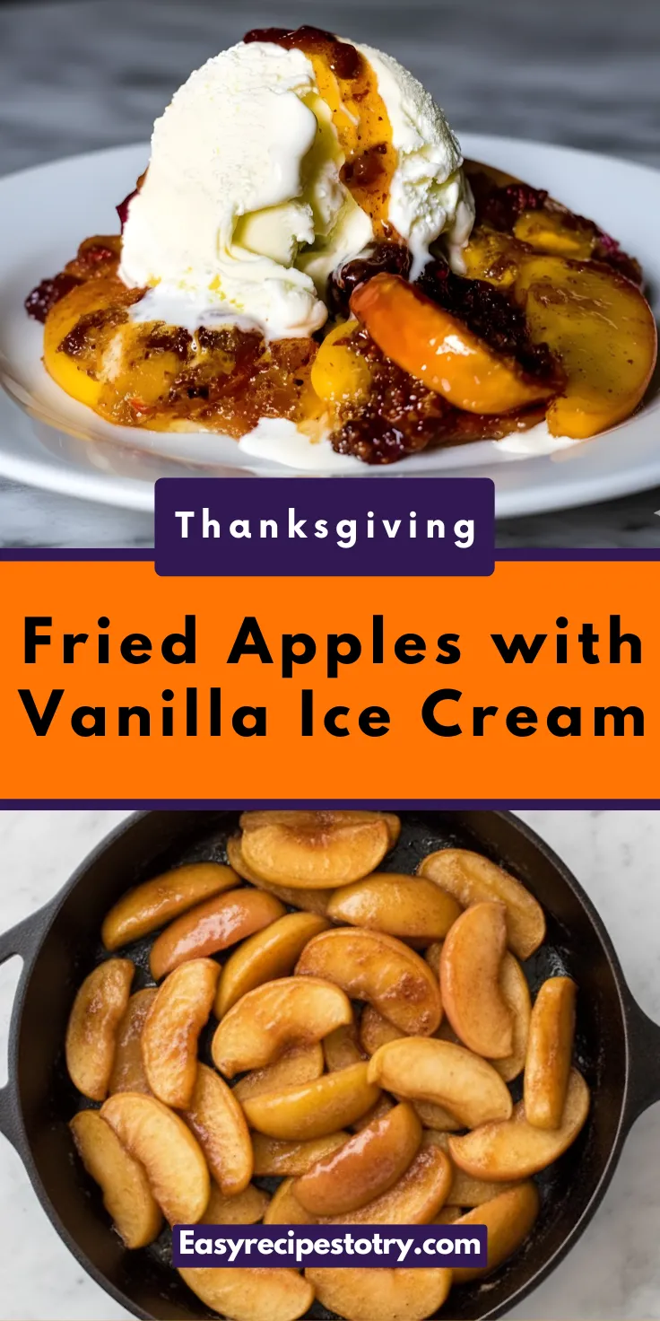 Cinnamon Fried Apples with Vanilla Ice Crem