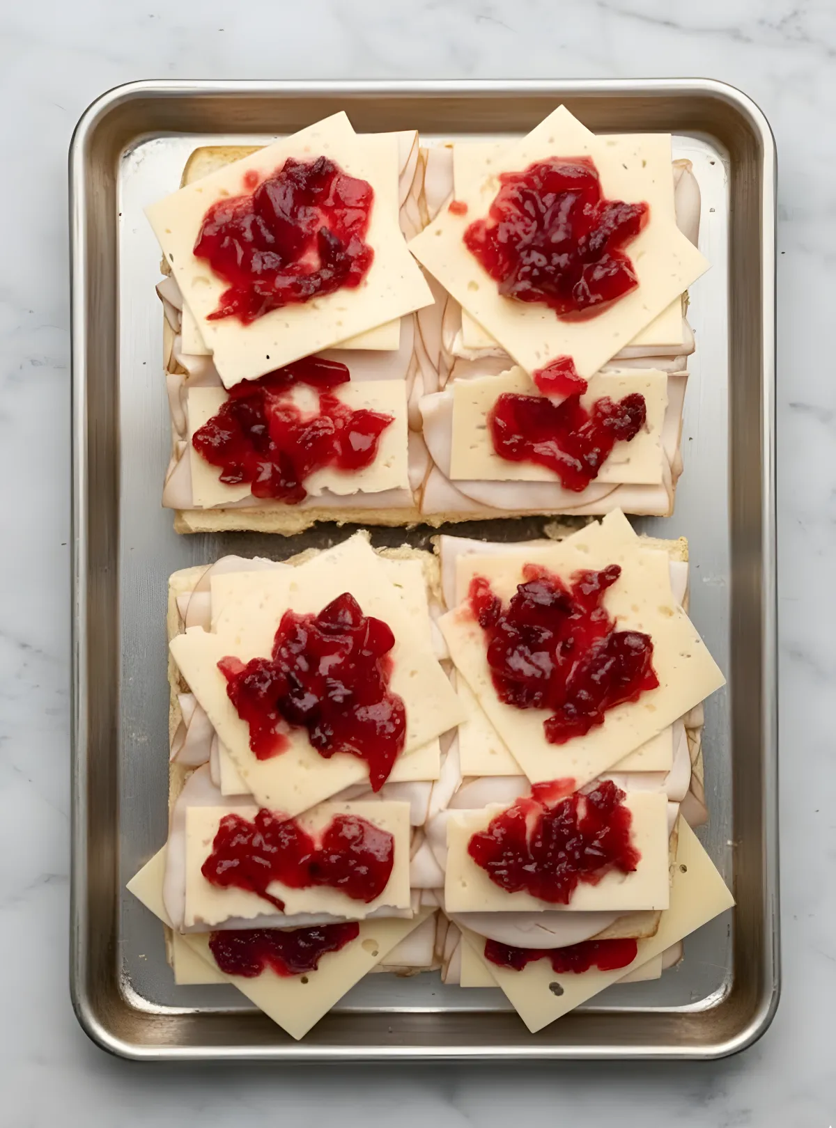Cranberry cheese sandwiches