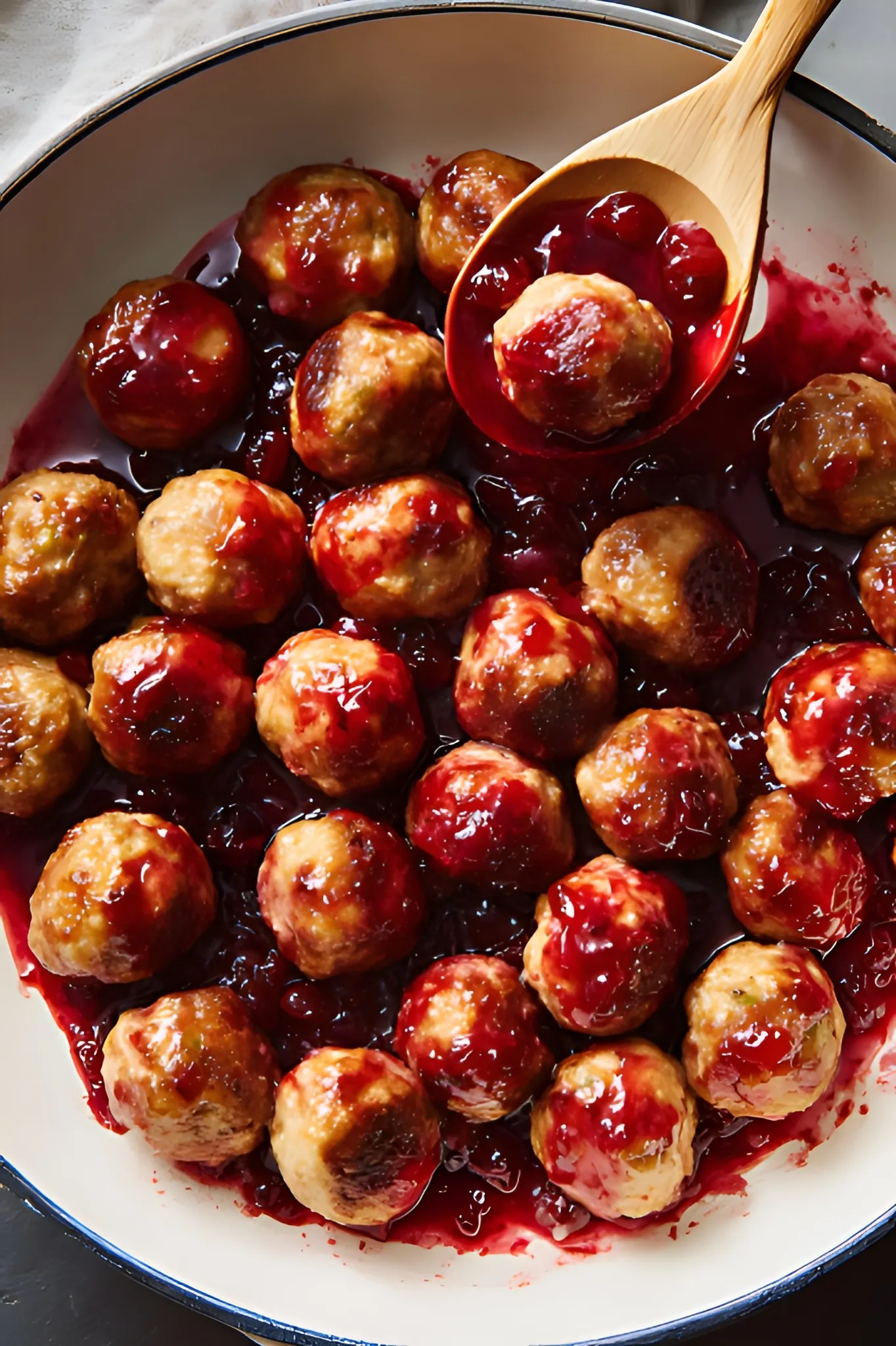 Cranberry glazed turkey meatballs