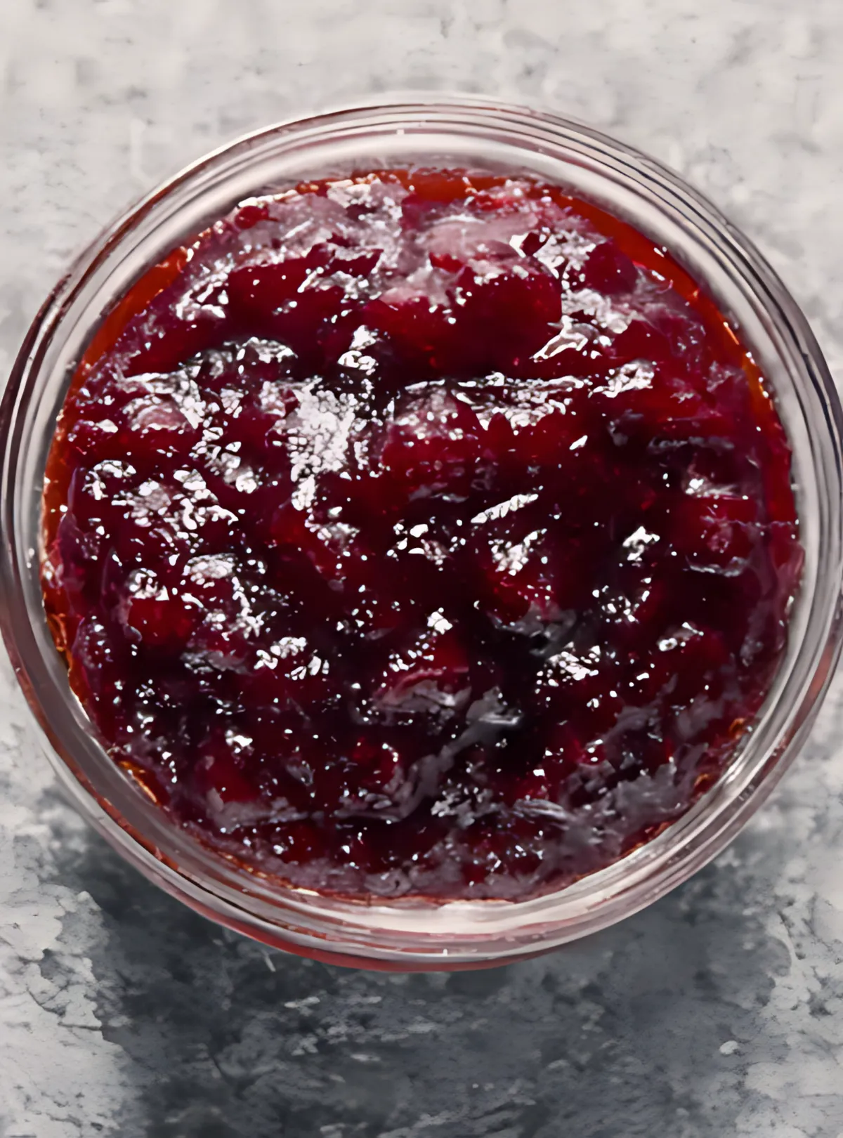 Cranberry sauce closeup bowl
