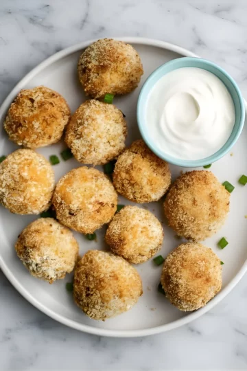 Crispy balls with dip