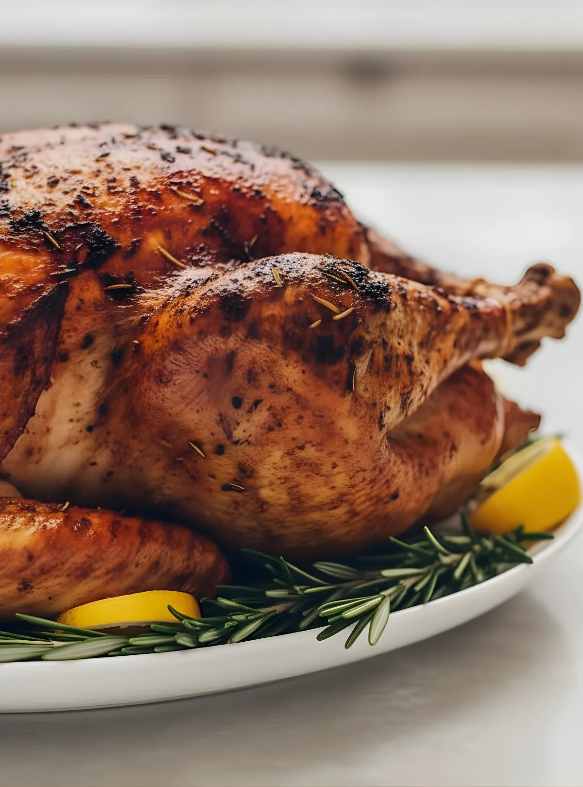 Golden roasted turkey closeup