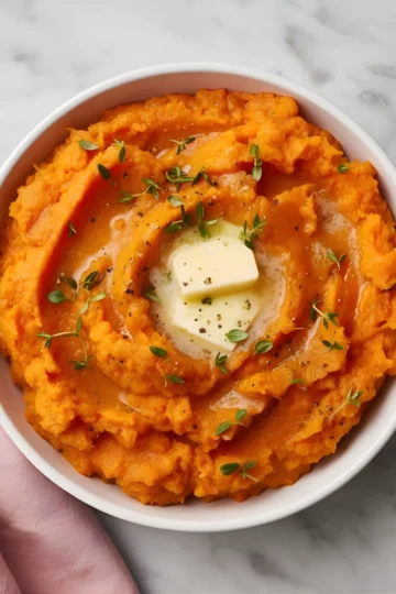 Mashed sweet potatoes bowl