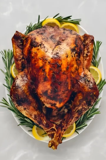 Whole roasted turkey platter