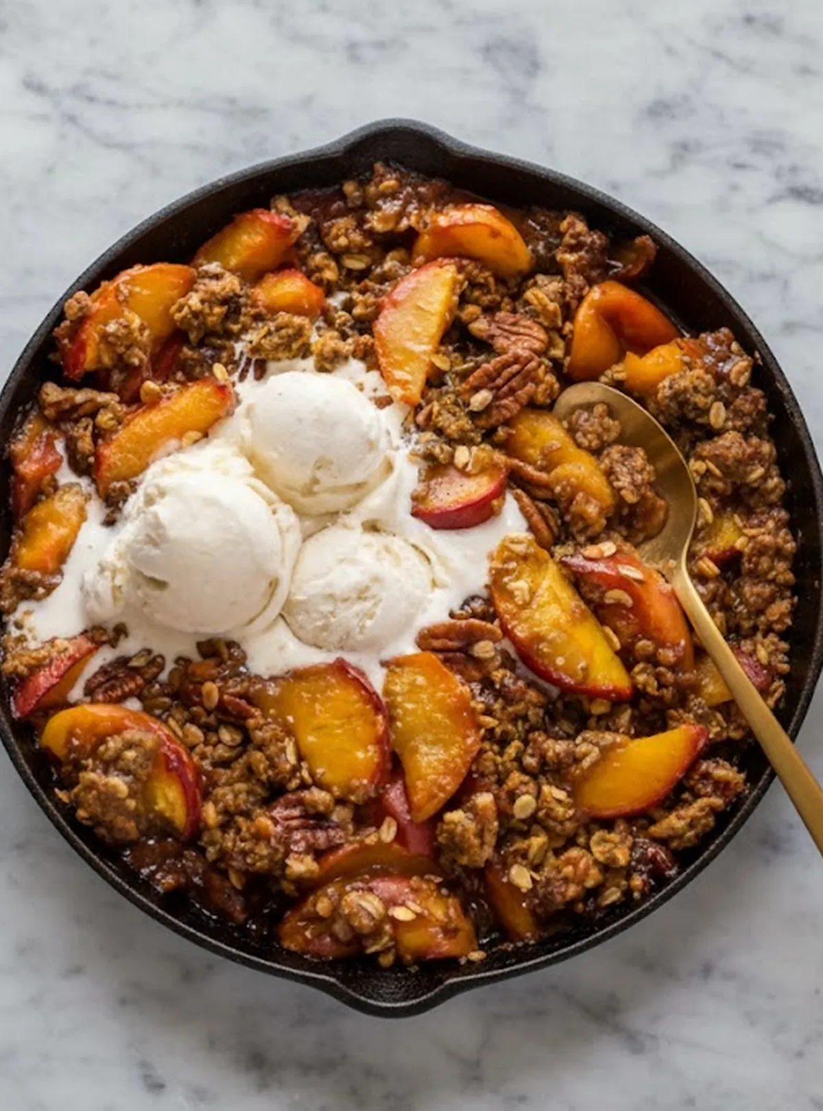 baked Bourbon peach crisp